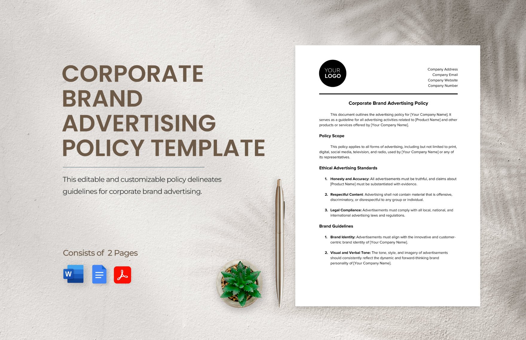 Corporate Brand Advertising Policy Template