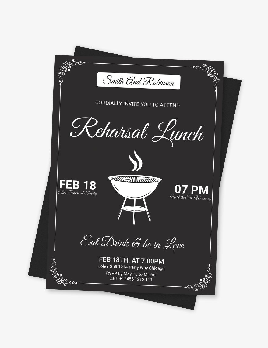 Vintage Lunch Invitation Template in Pages, PSD, Publisher, Word ...