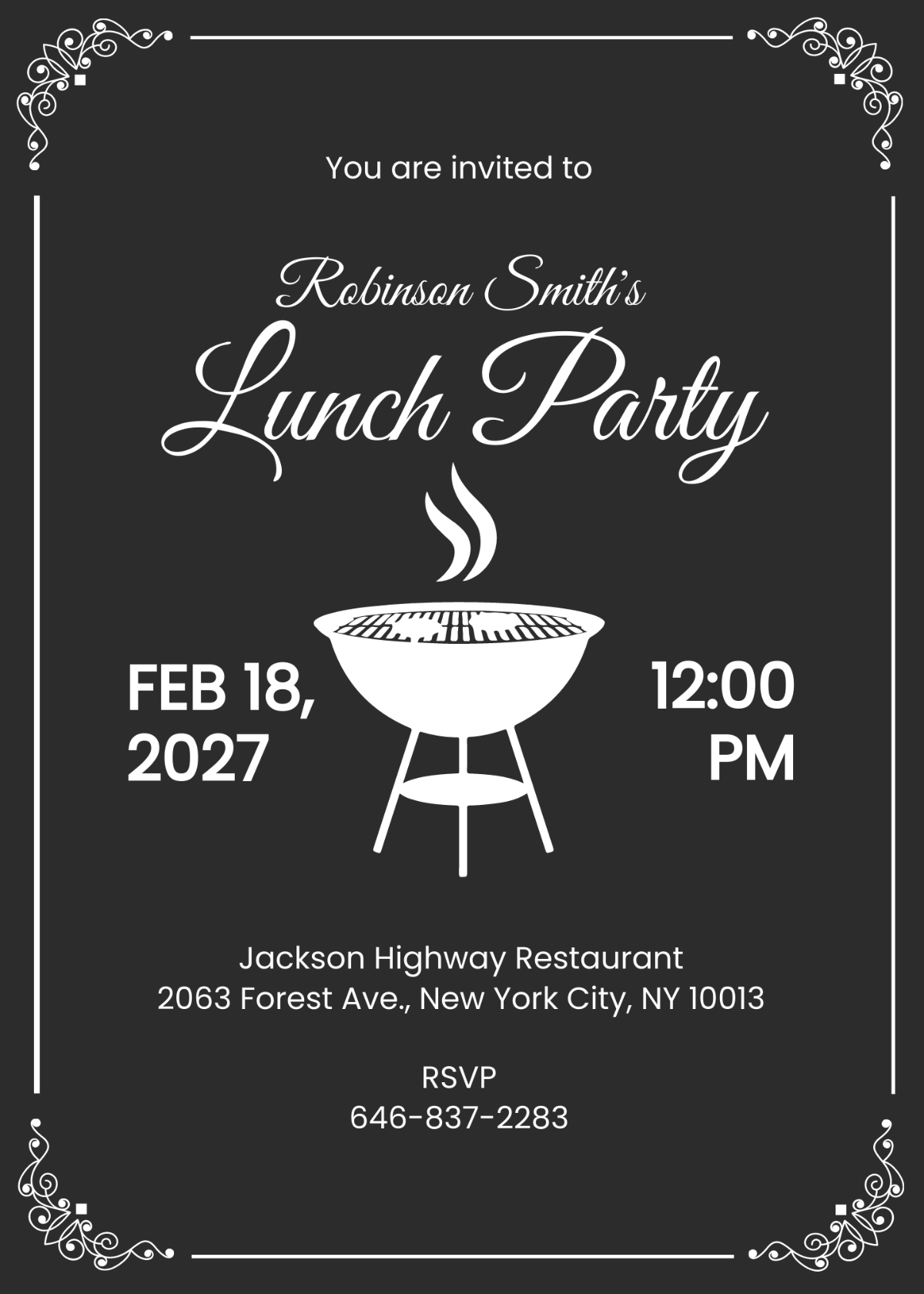 Vintage Lunch Invitation Template