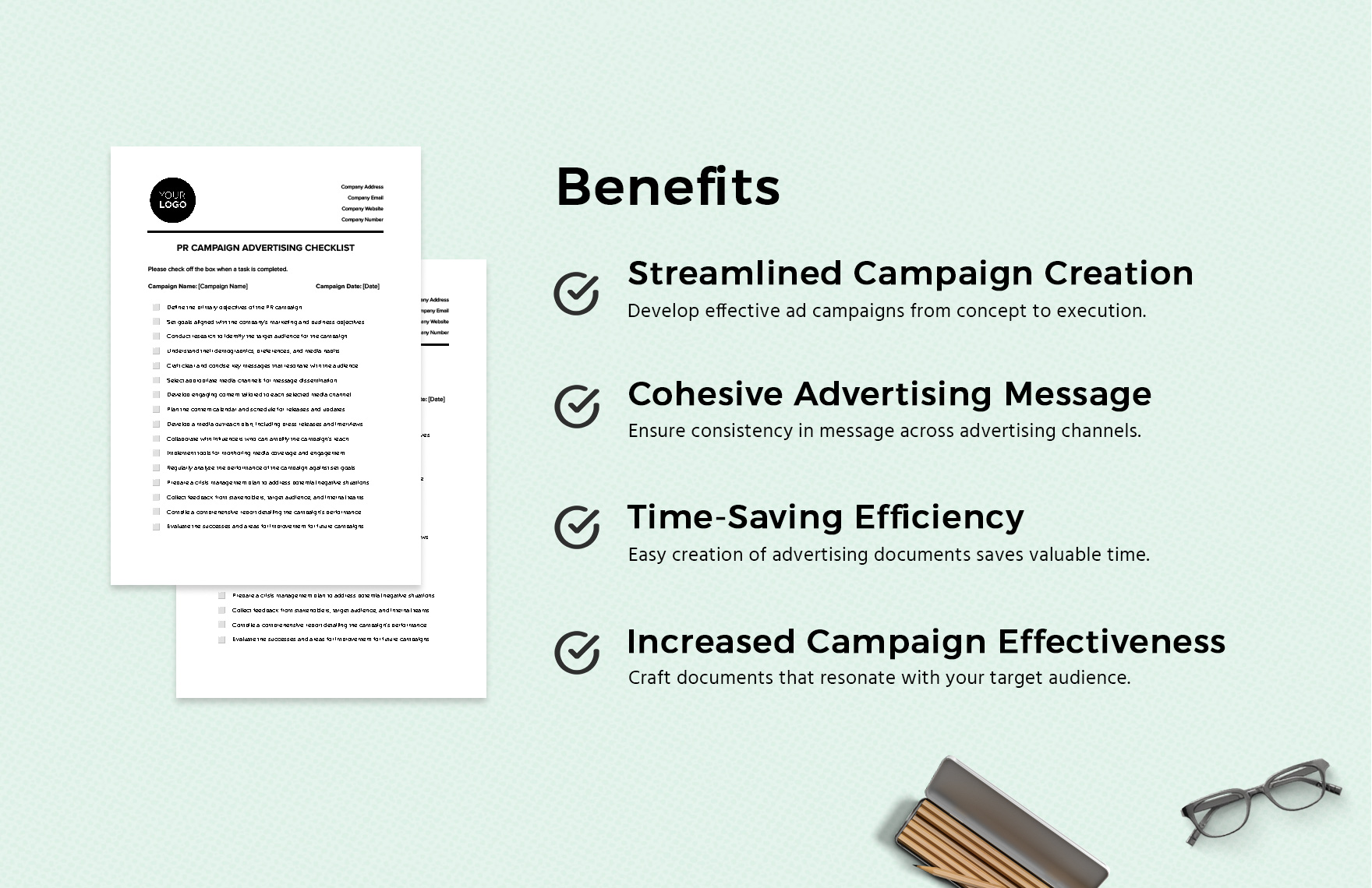 PR Campaign Advertising Checklist Template