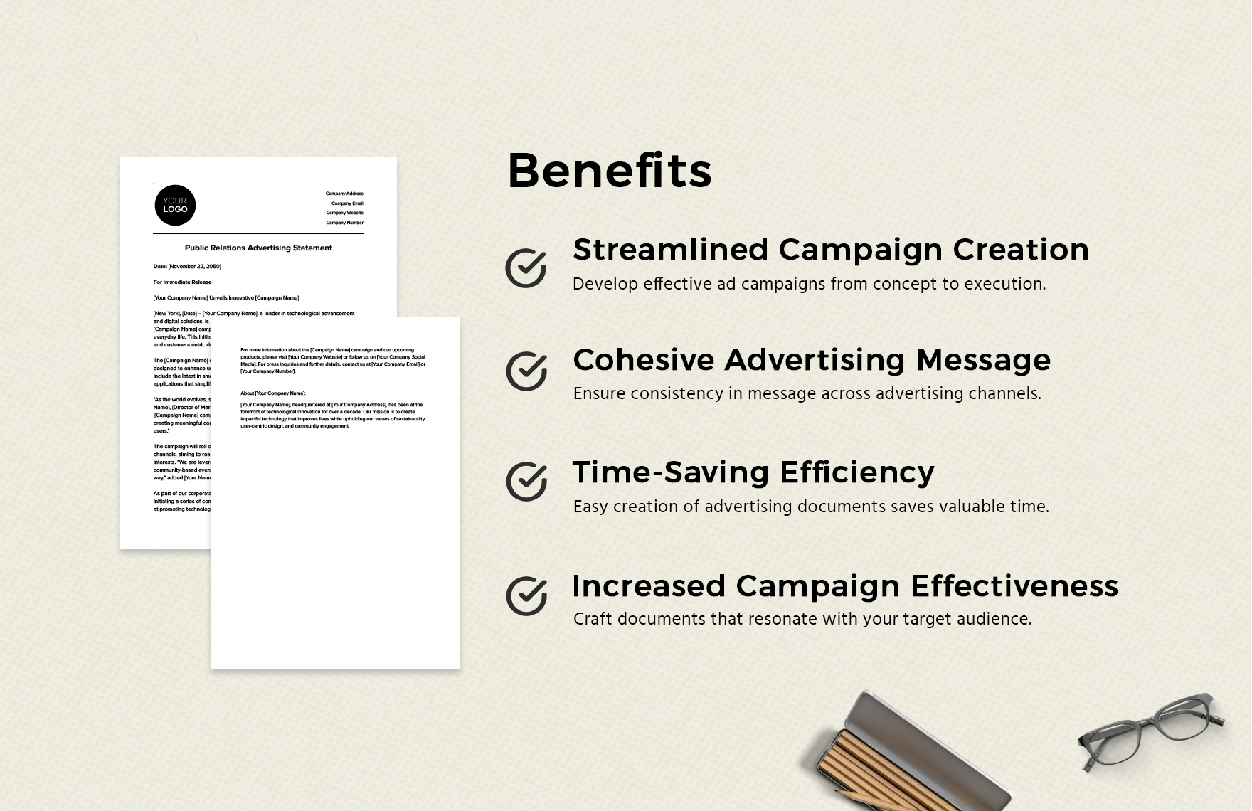 Public Relations Advertising Statement Template