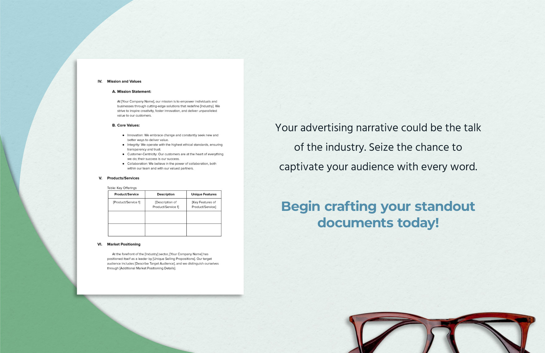 Company Backgrounder for Press in Advertising Template