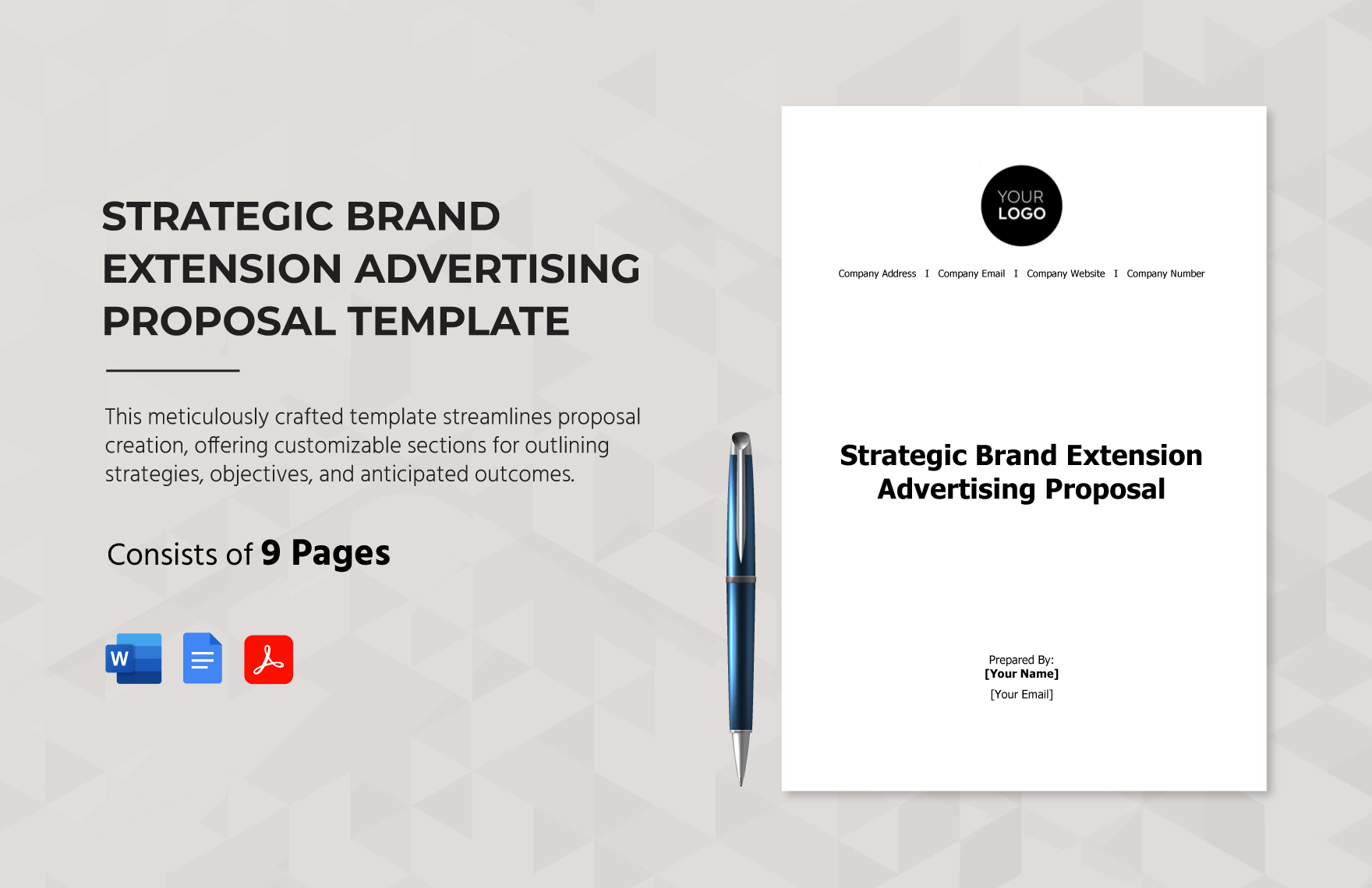 Strategic Brand Extension Advertising Proposal Template in Word, Google Docs, PDF