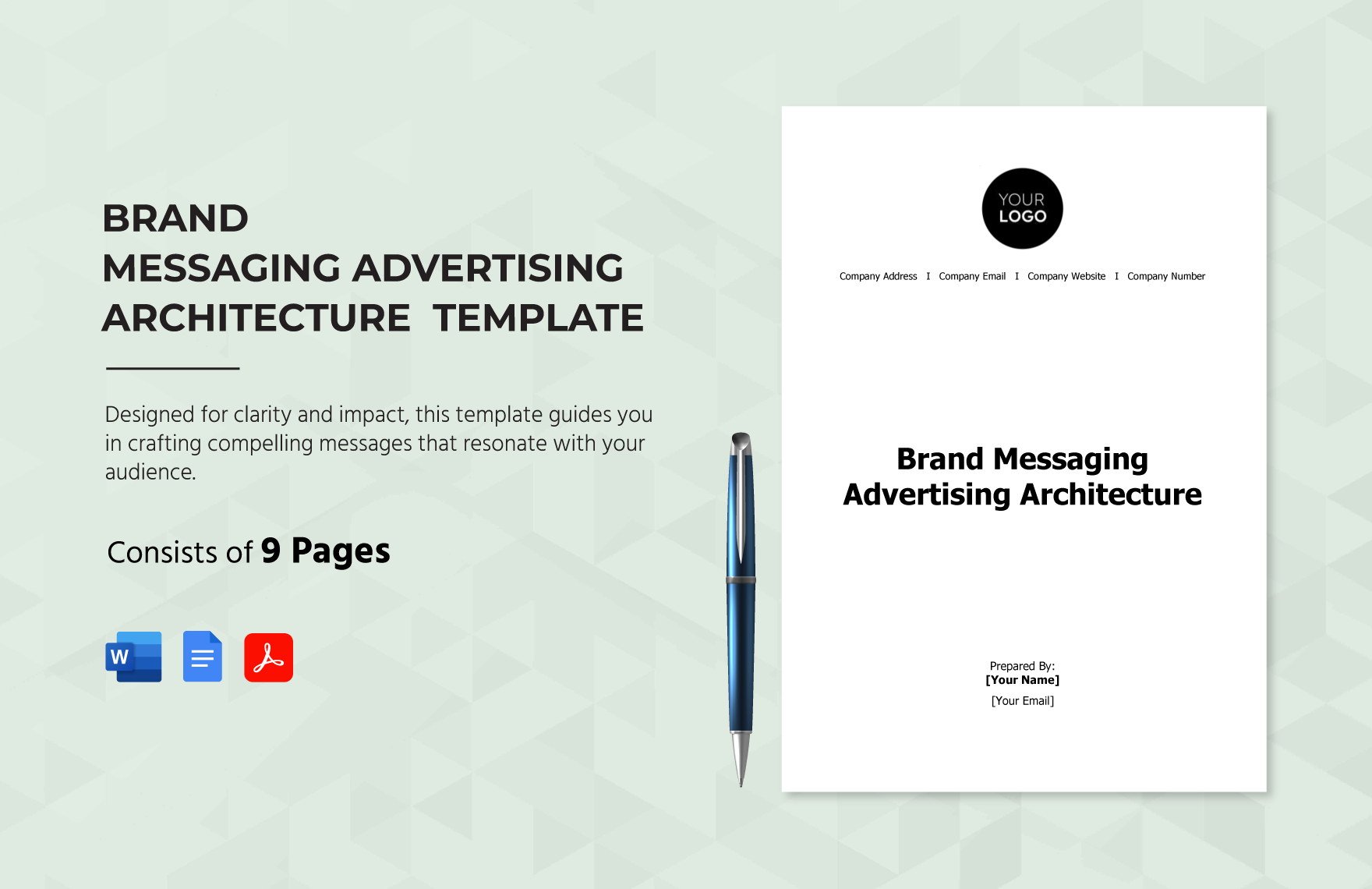 Brand Messaging Advertising Architecture Template in Word, Google Docs, PDF