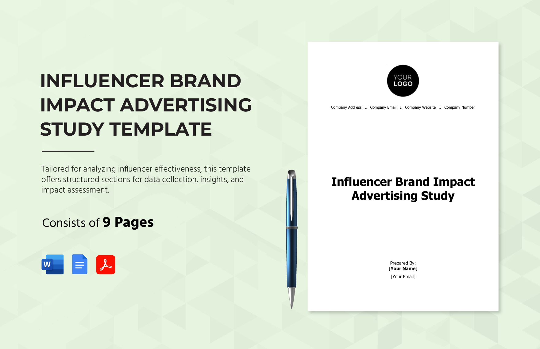 Influencer Brand Impact Advertising Study Template