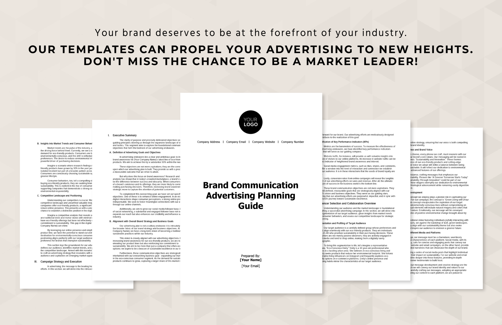 Brand Communication Advertising Planning Guide Template