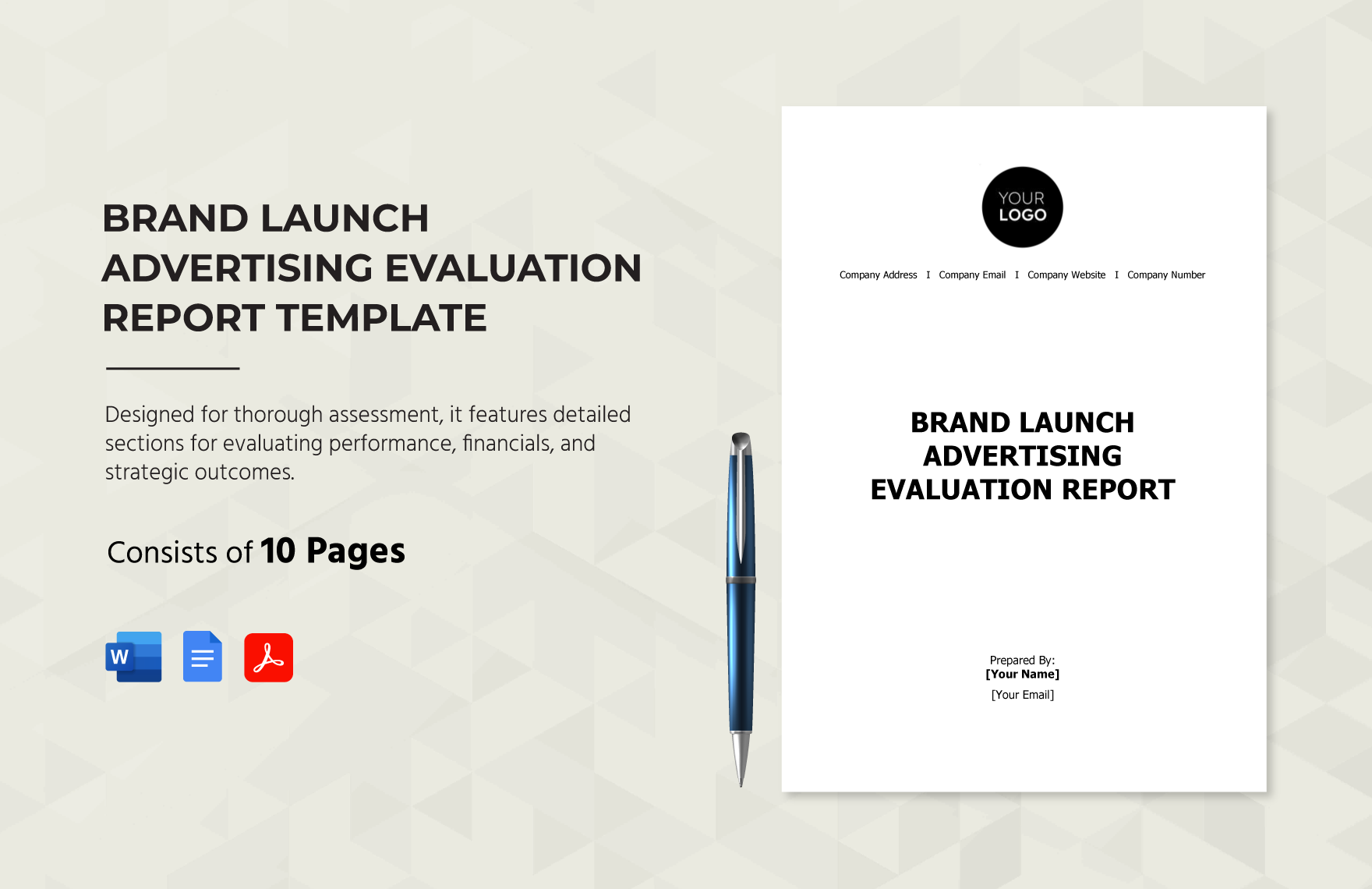 Brand Launch Advertising Evaluation Report Template in Word, Google Docs, PDF