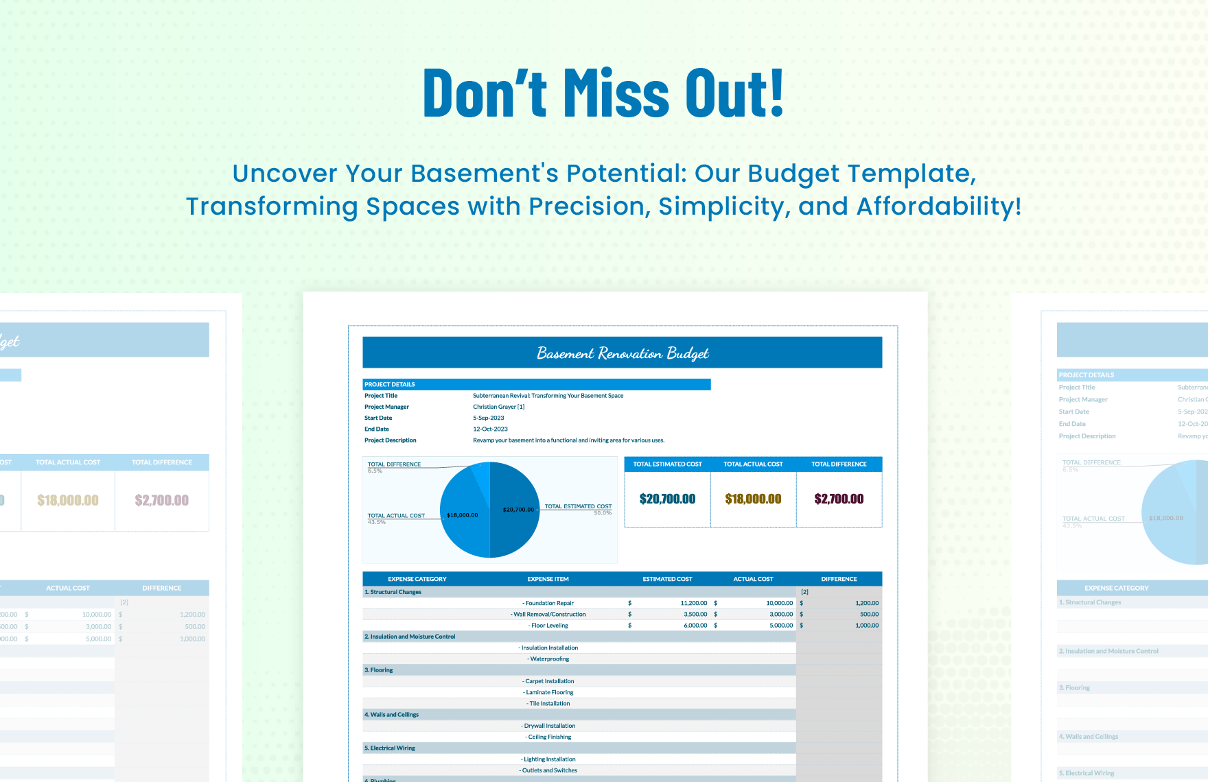 Basement Renovation Budget Template In Excel Google Sheets Download 