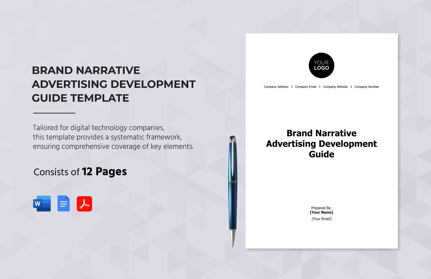 Brand Narrative Advertising Development Guide Template in Word, PDF