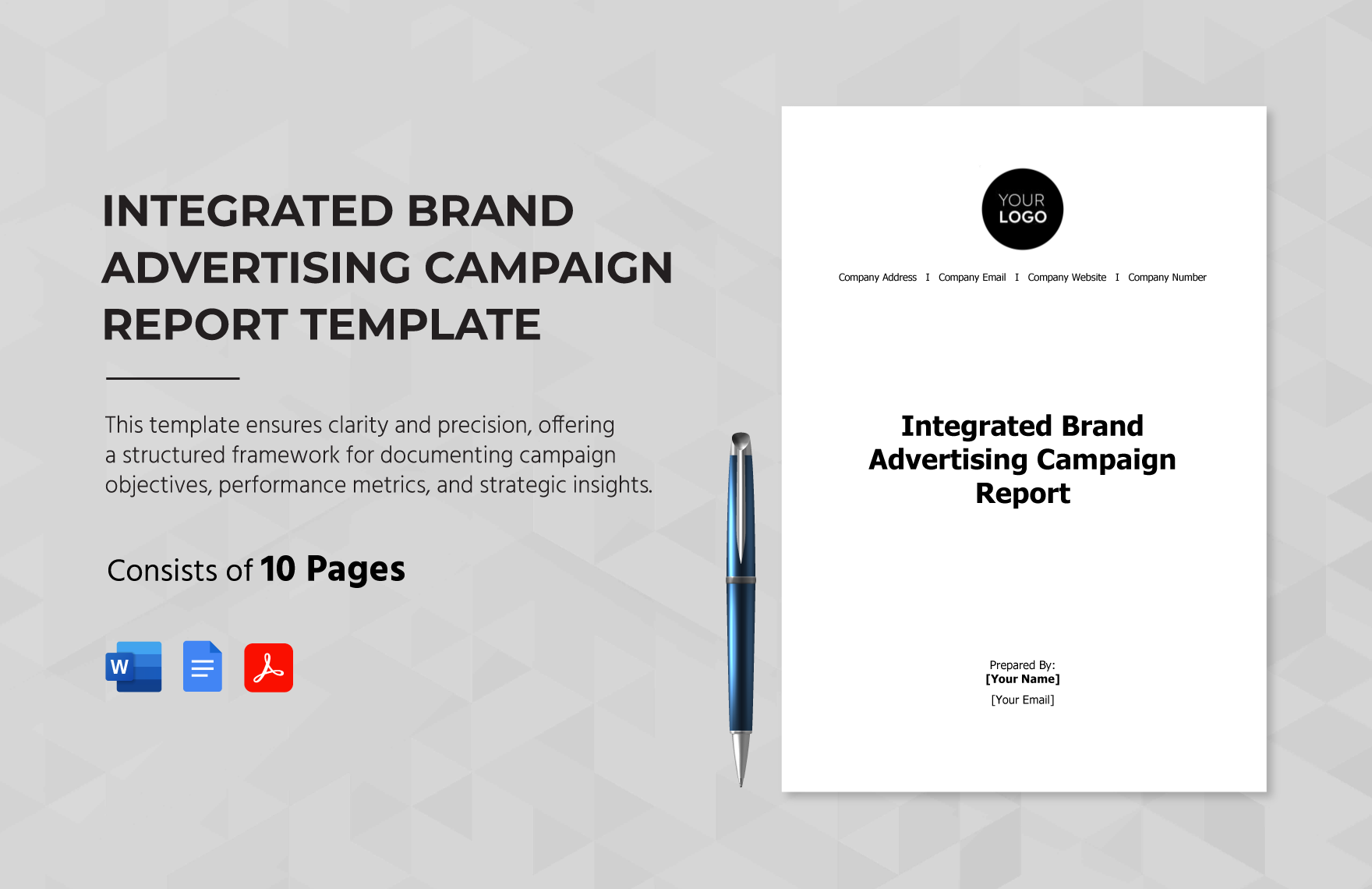 Integrated Brand Advertising Campaign Report Template in Word, Google Docs, PDF