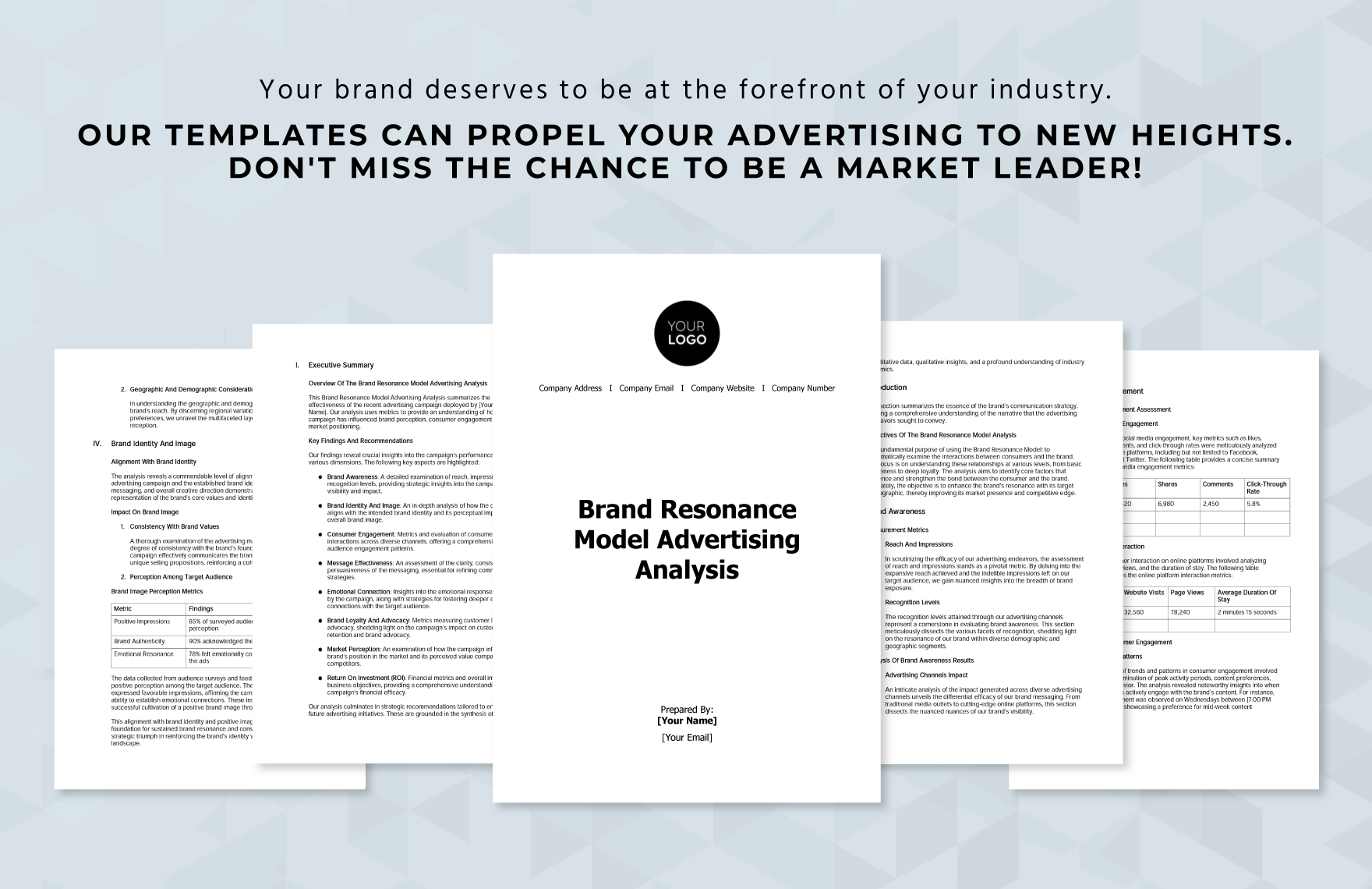 Brand Resonance Model Advertising Analysis Template