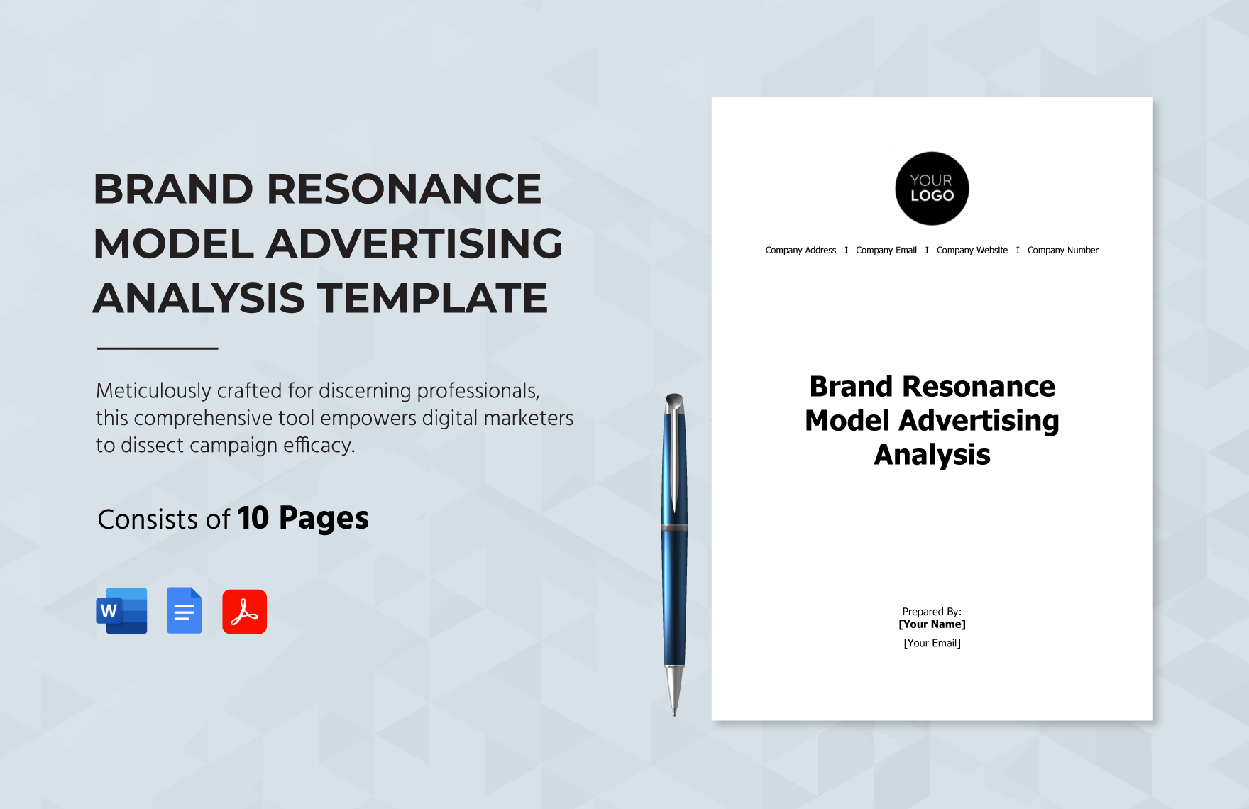 Brand Resonance Model Advertising Analysis Template in Word, Google Docs, PDF