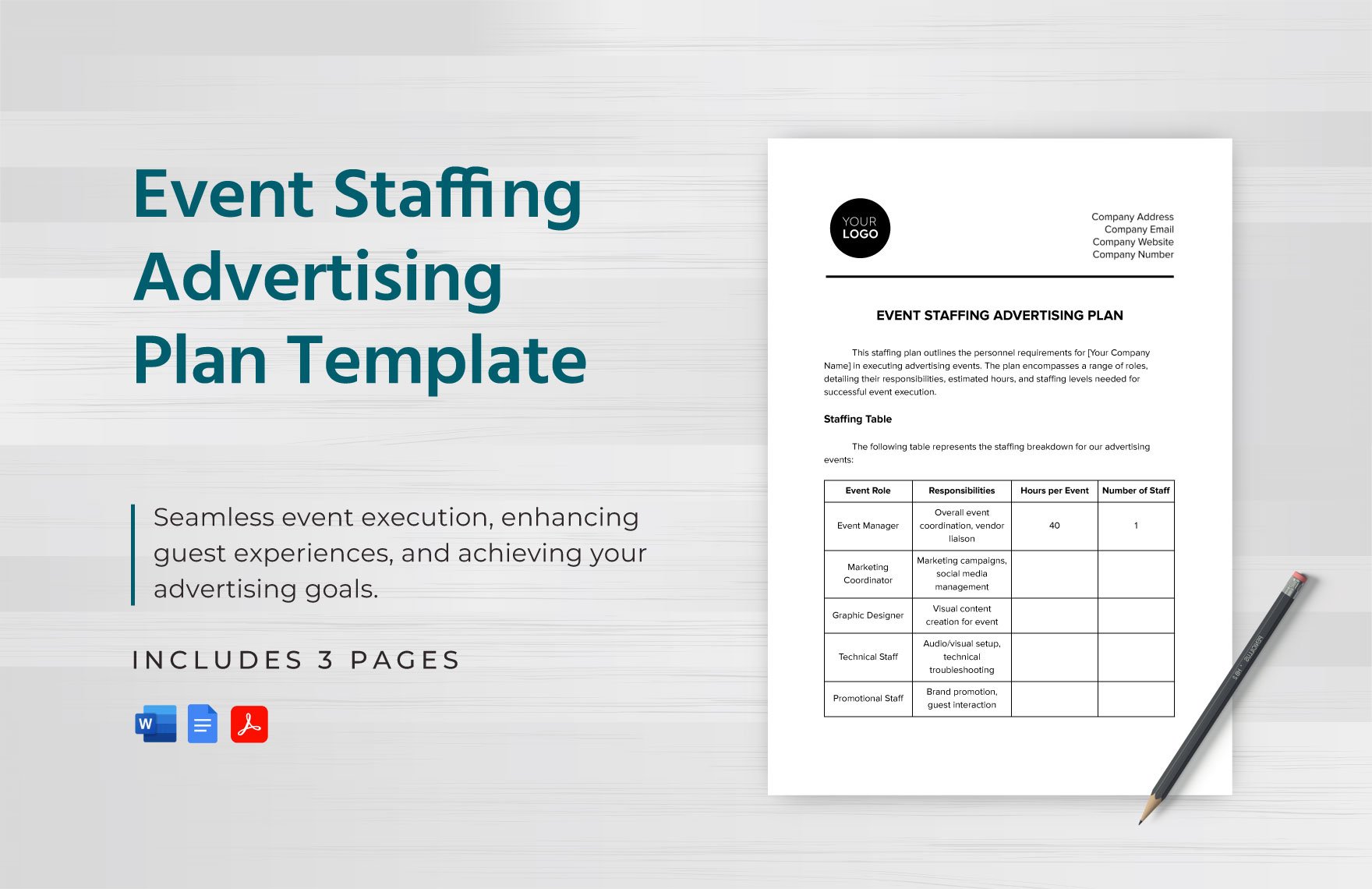Event Staffing Advertising Plan Template