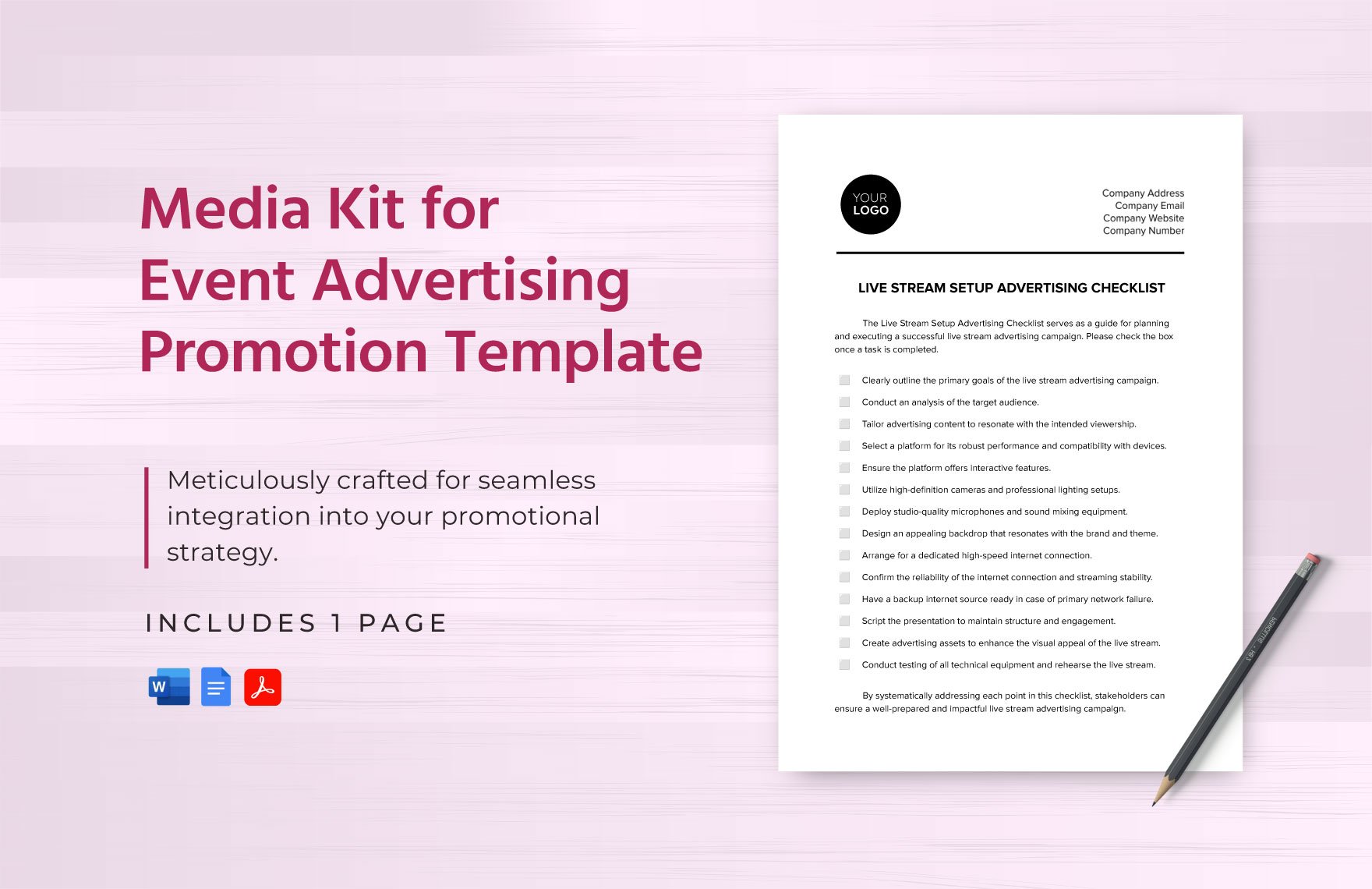 Media Kit for Event Advertising Promotion Template in Word, Google Docs, PDF