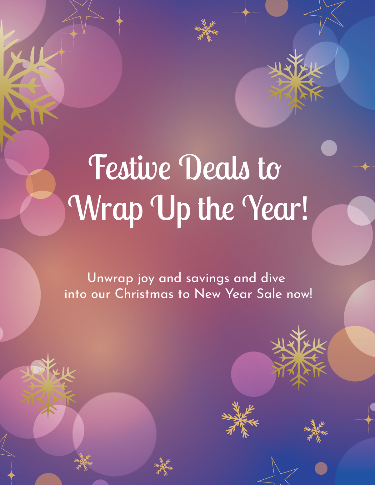 Christmas New Year Sale Announcement Template