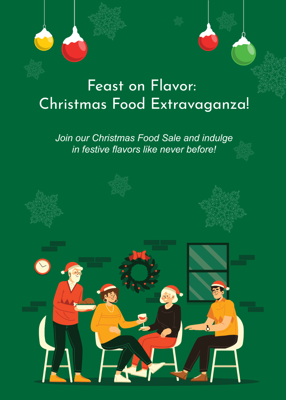 Christmas Food Sale Invitation Card Template