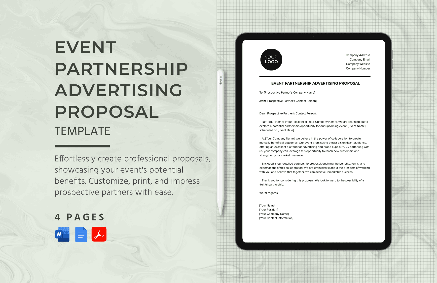 Event Partnership Advertising Proposal Template