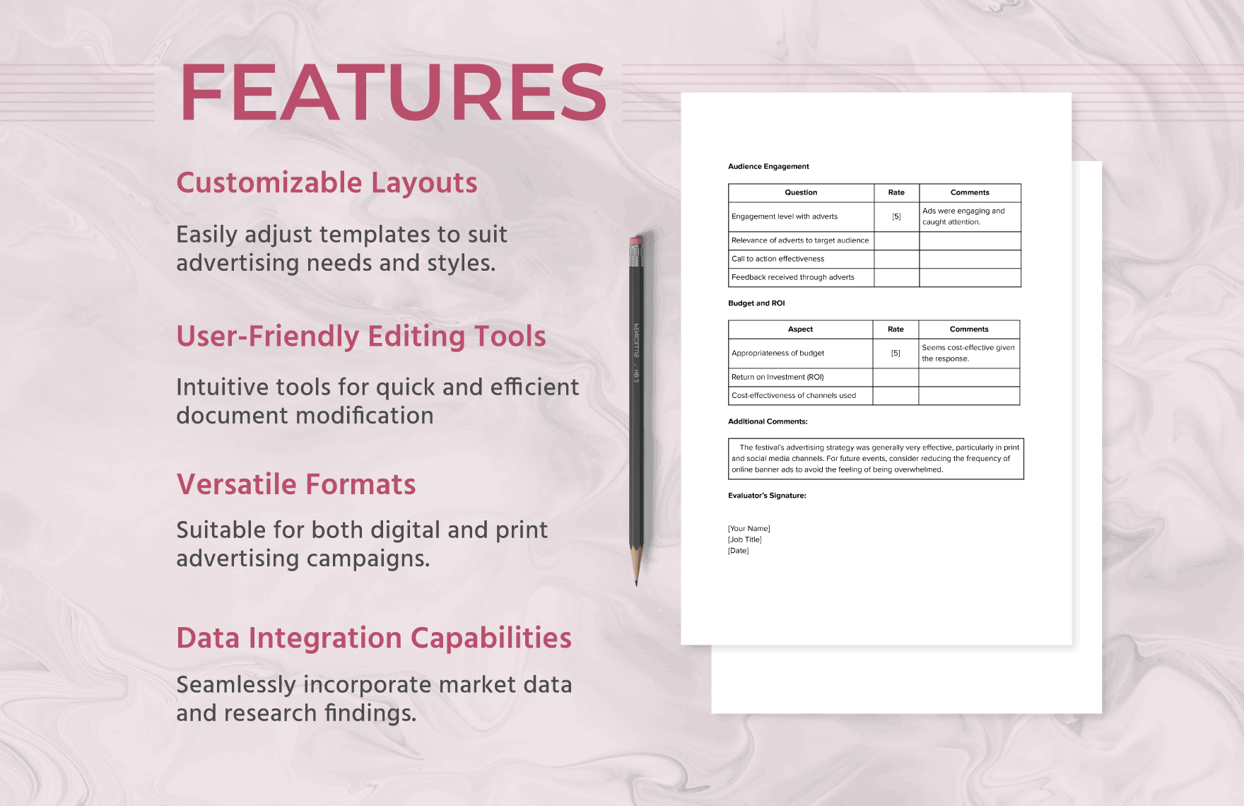 Event Evaluation Advertising Form Template