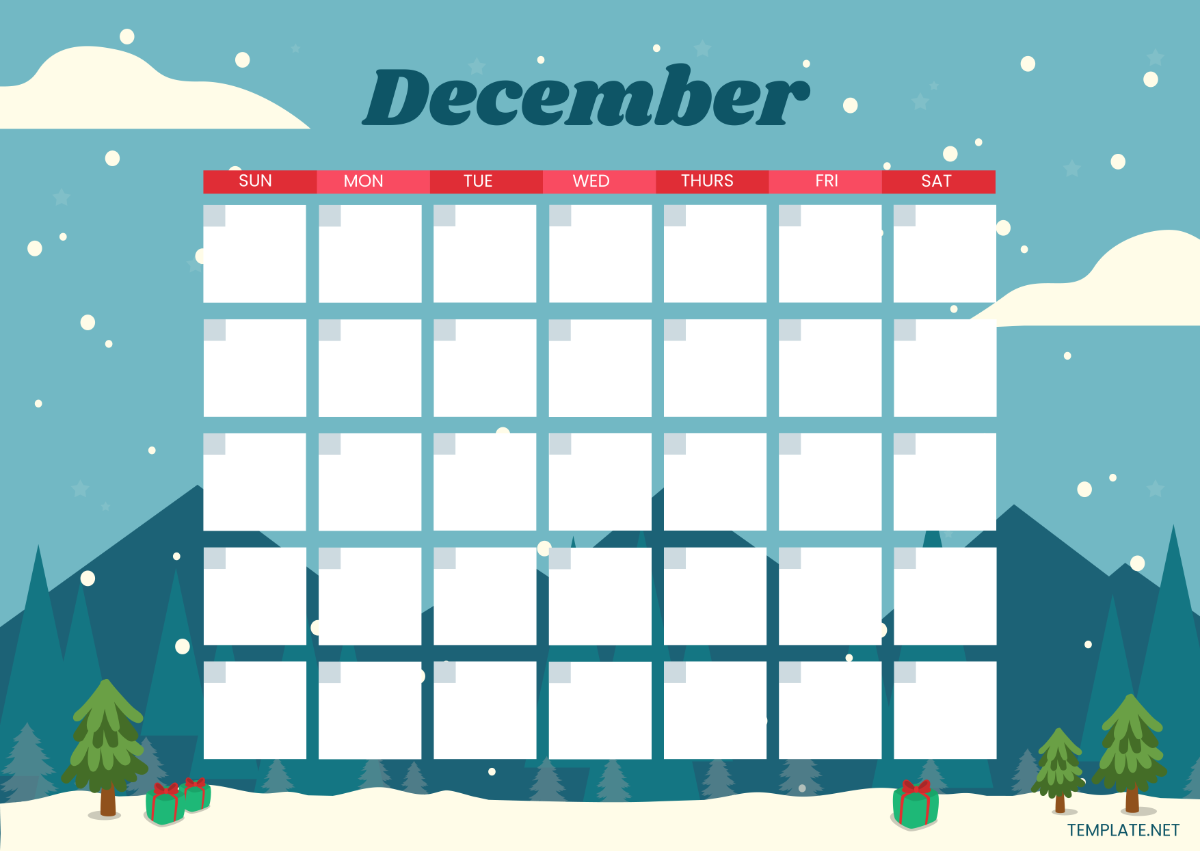 Blank Christmas Calendar Template