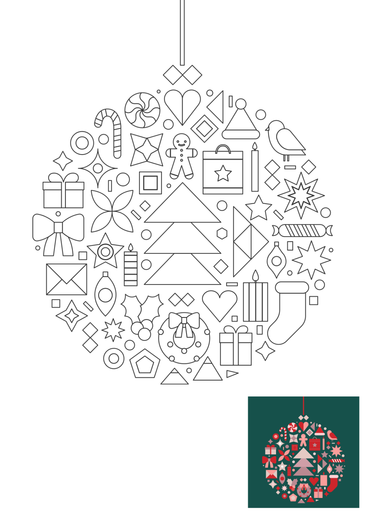 Blank Christmas Coloring Pages