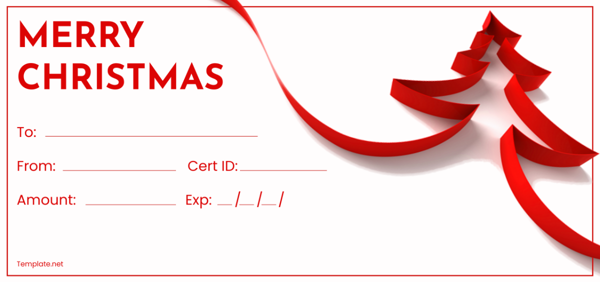 Free Blank Christmas Gift Certificate Template