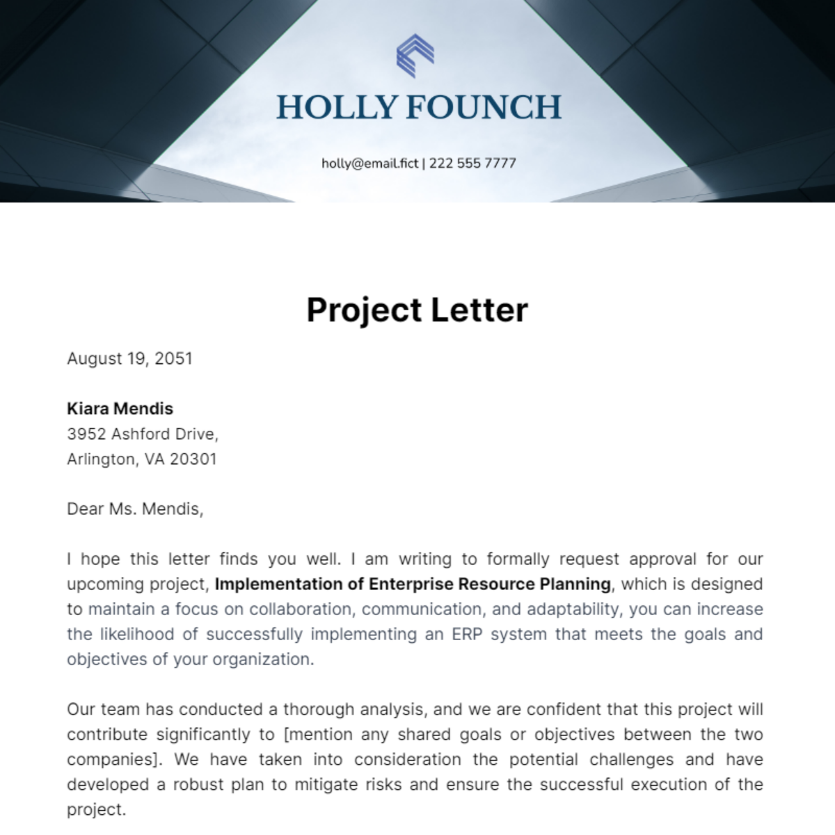 Project Letter Template