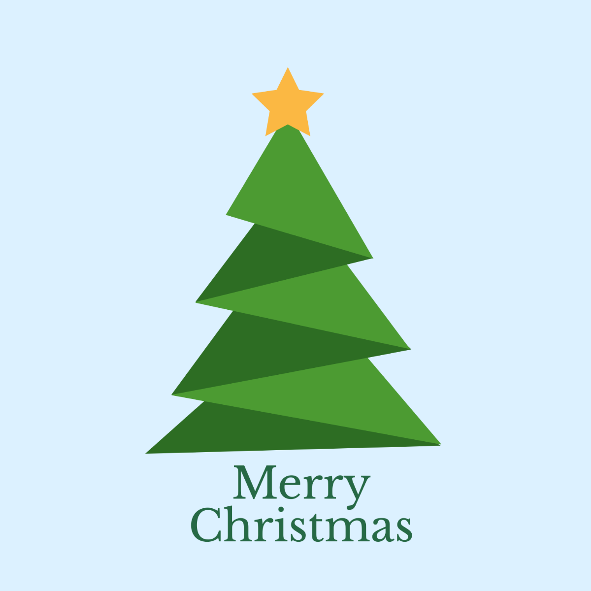 Free Merry Christmas Tree Vector Template