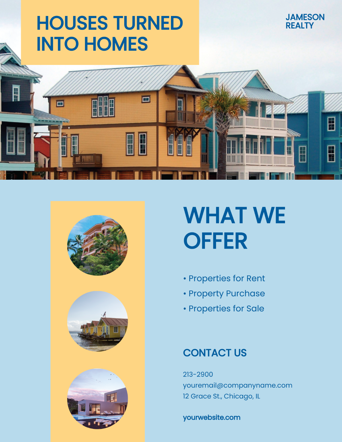Family Vacation Rental Flyer Template