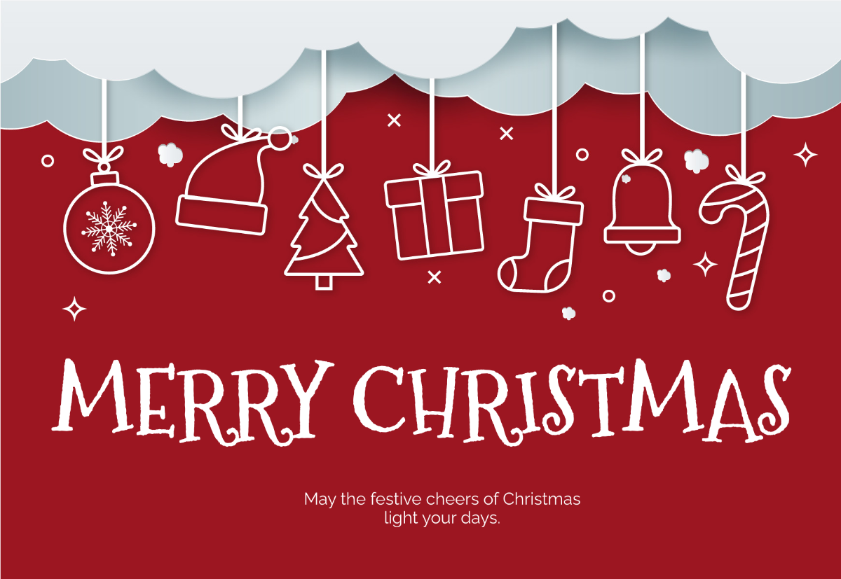 Free Red Merry Christmas Card Template
