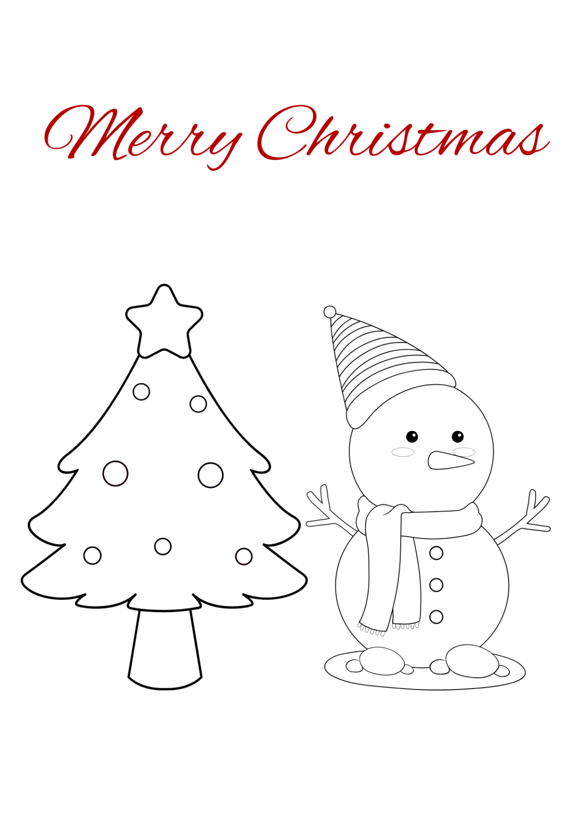 Free Merry Christmas Drawing Template