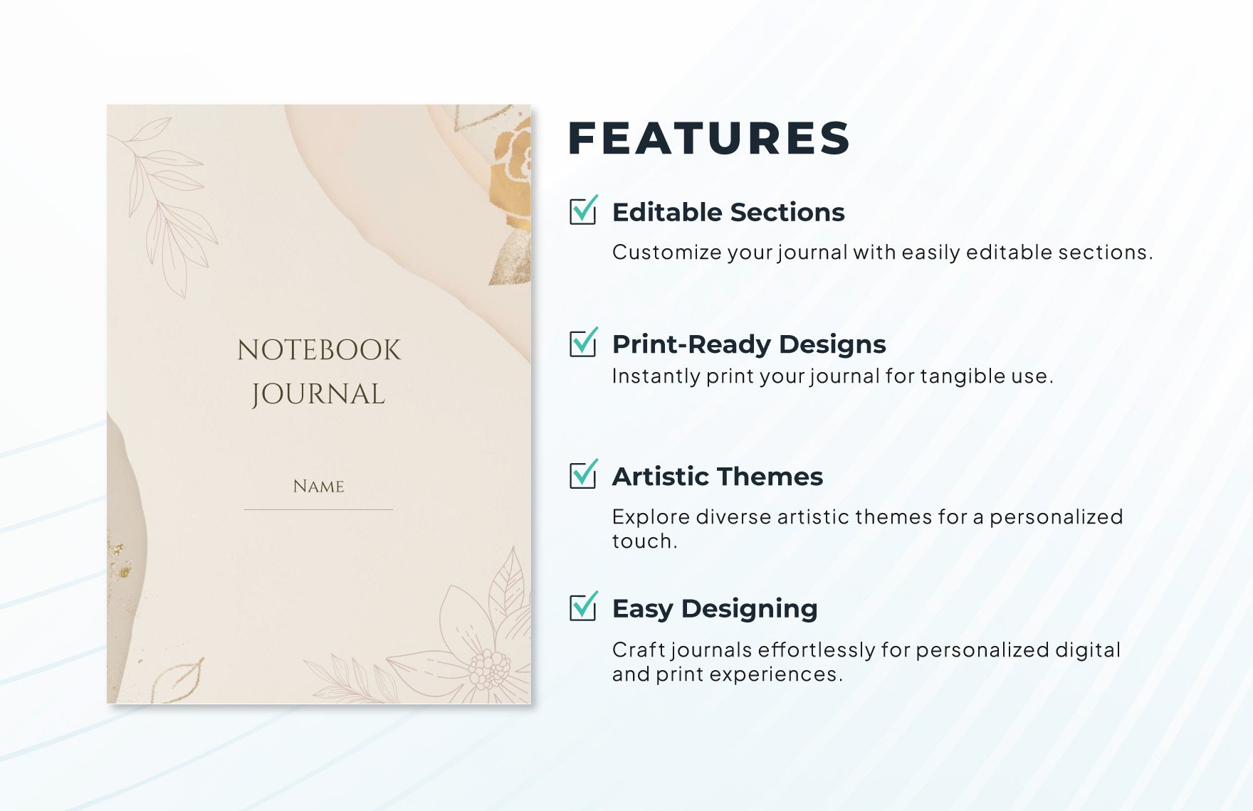 Aesthetic Notebook Journals Template