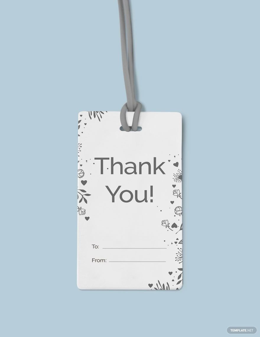 Floral Thank You Tag Template
