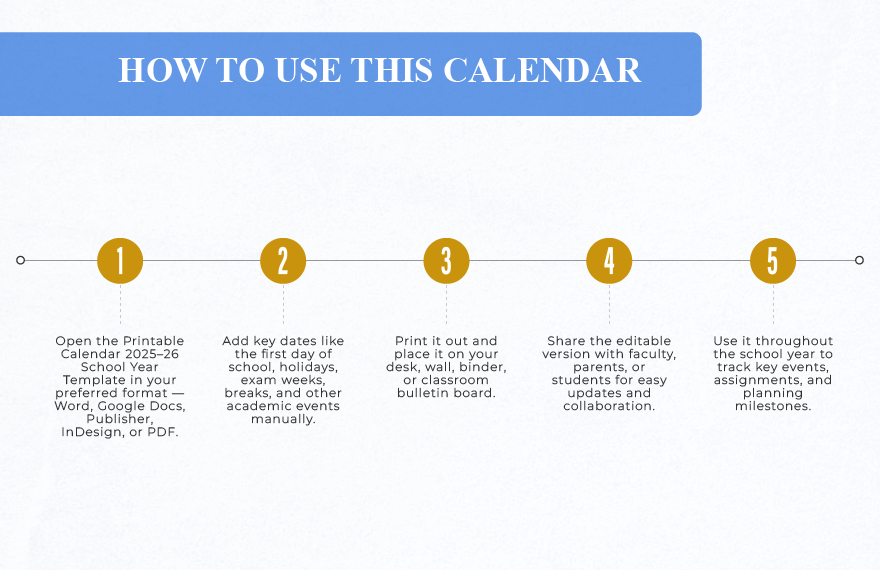 Calendar 2025-26 School Year Template