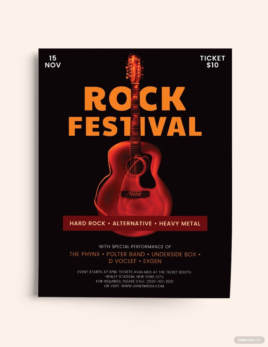 Free Rock Festival Flyer Template