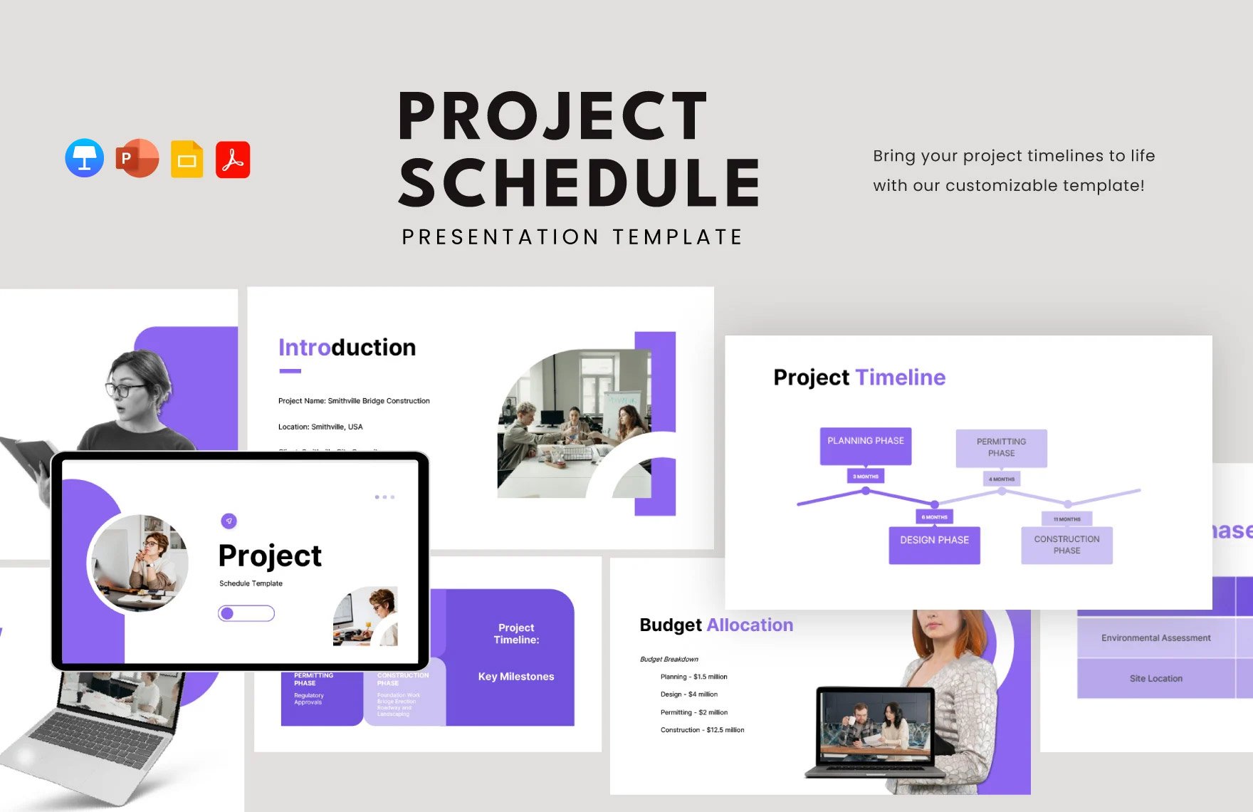 Project Schedule Template in PDF, PowerPoint, Google Slides, Apple Keynote
