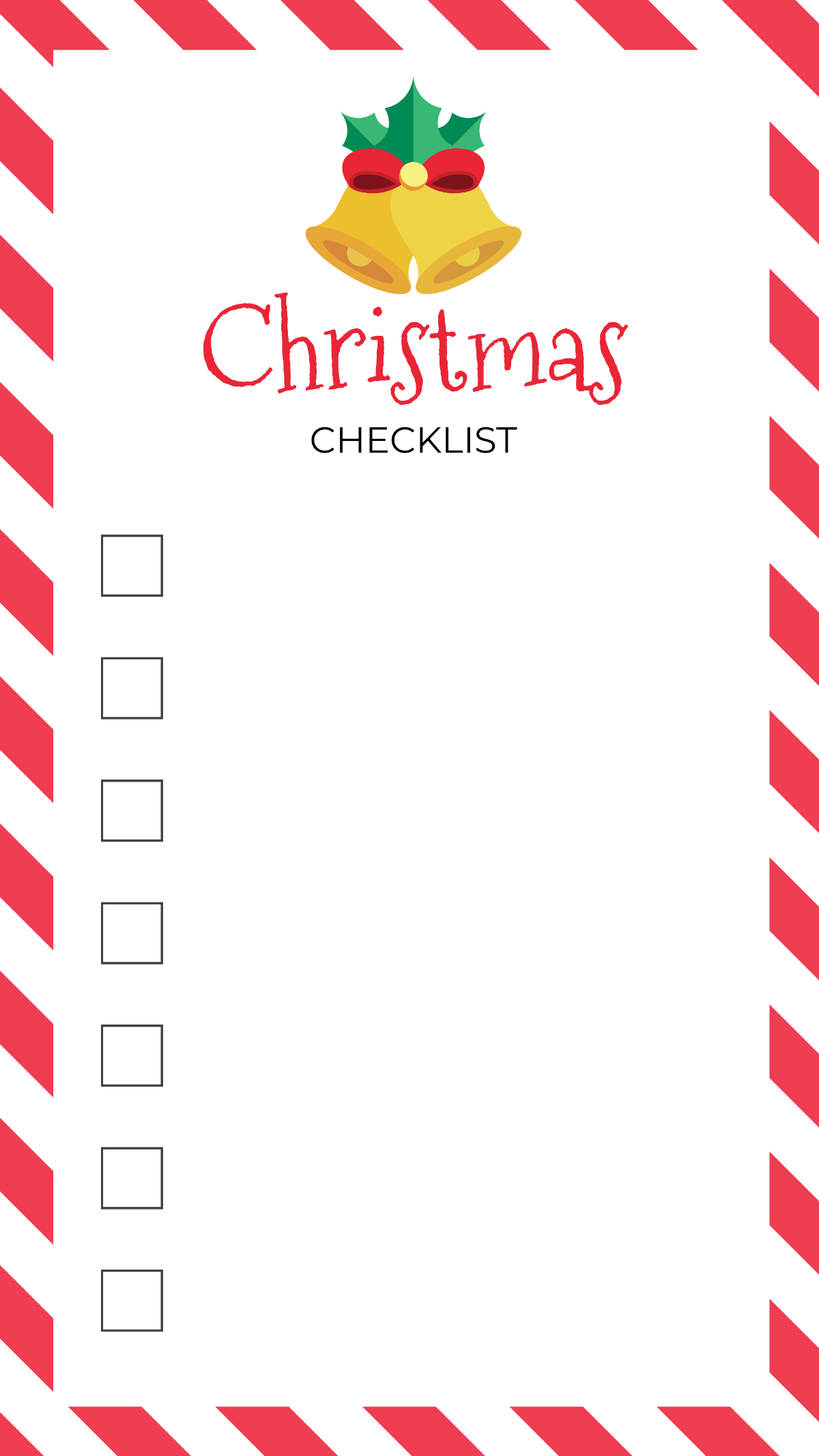 Christmas Checklist Blank Template