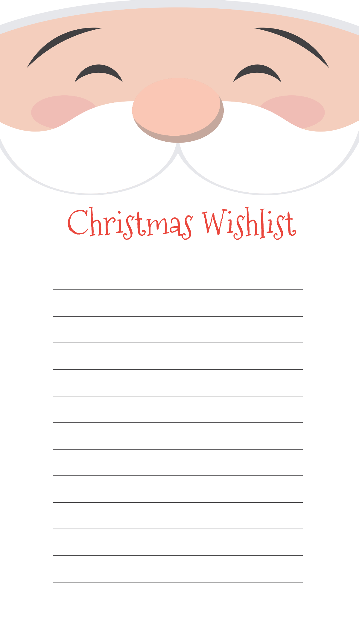 Free Blank Christmas Wishlist Template