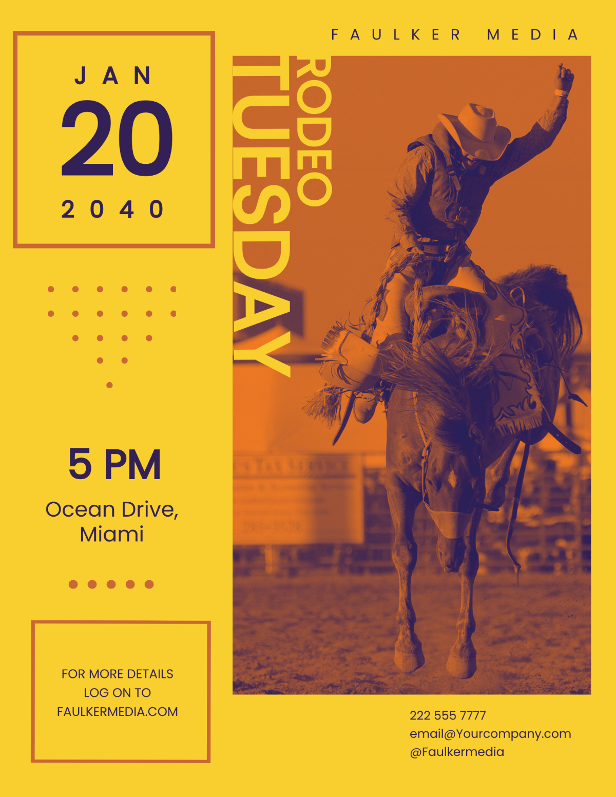 Free Rodeo Tuesday Flyer Template