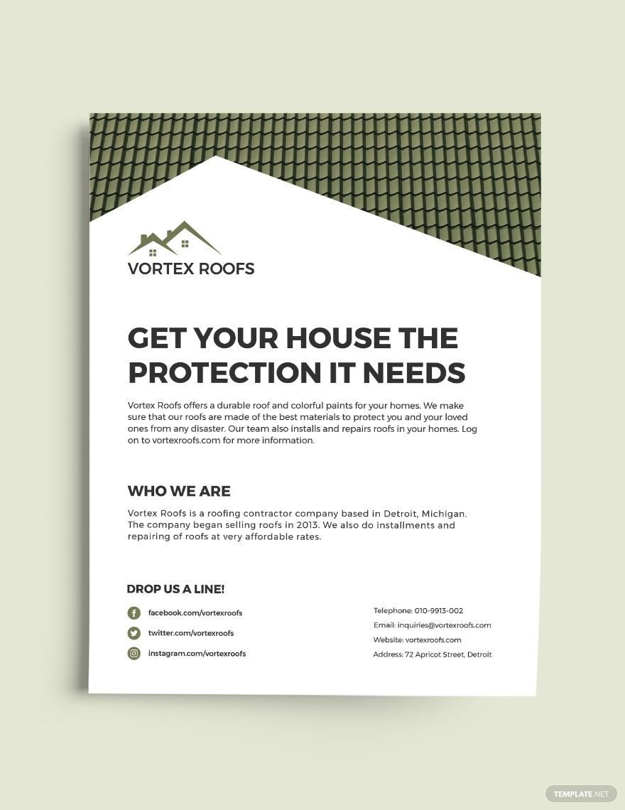 Roofing Contractor Flyer Template