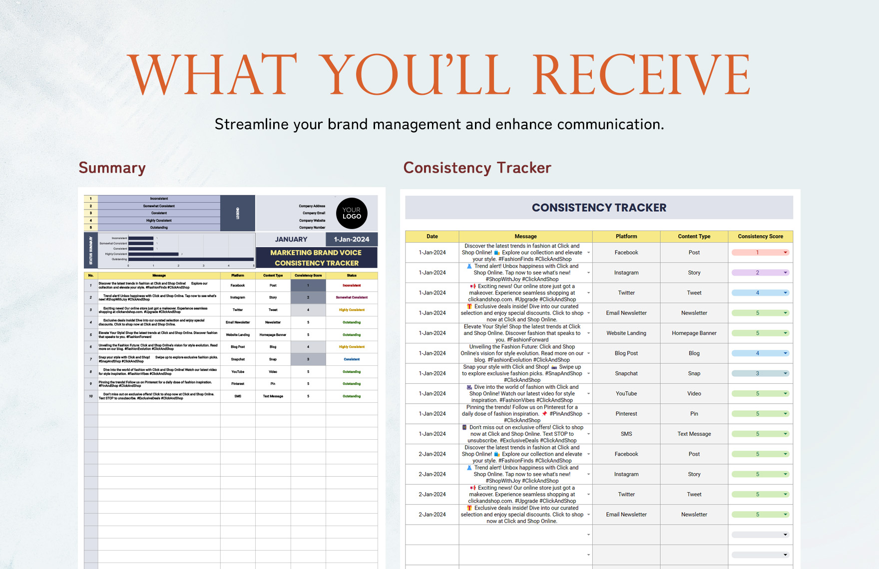 Marketing Brand Voice Consistency Tracker Template