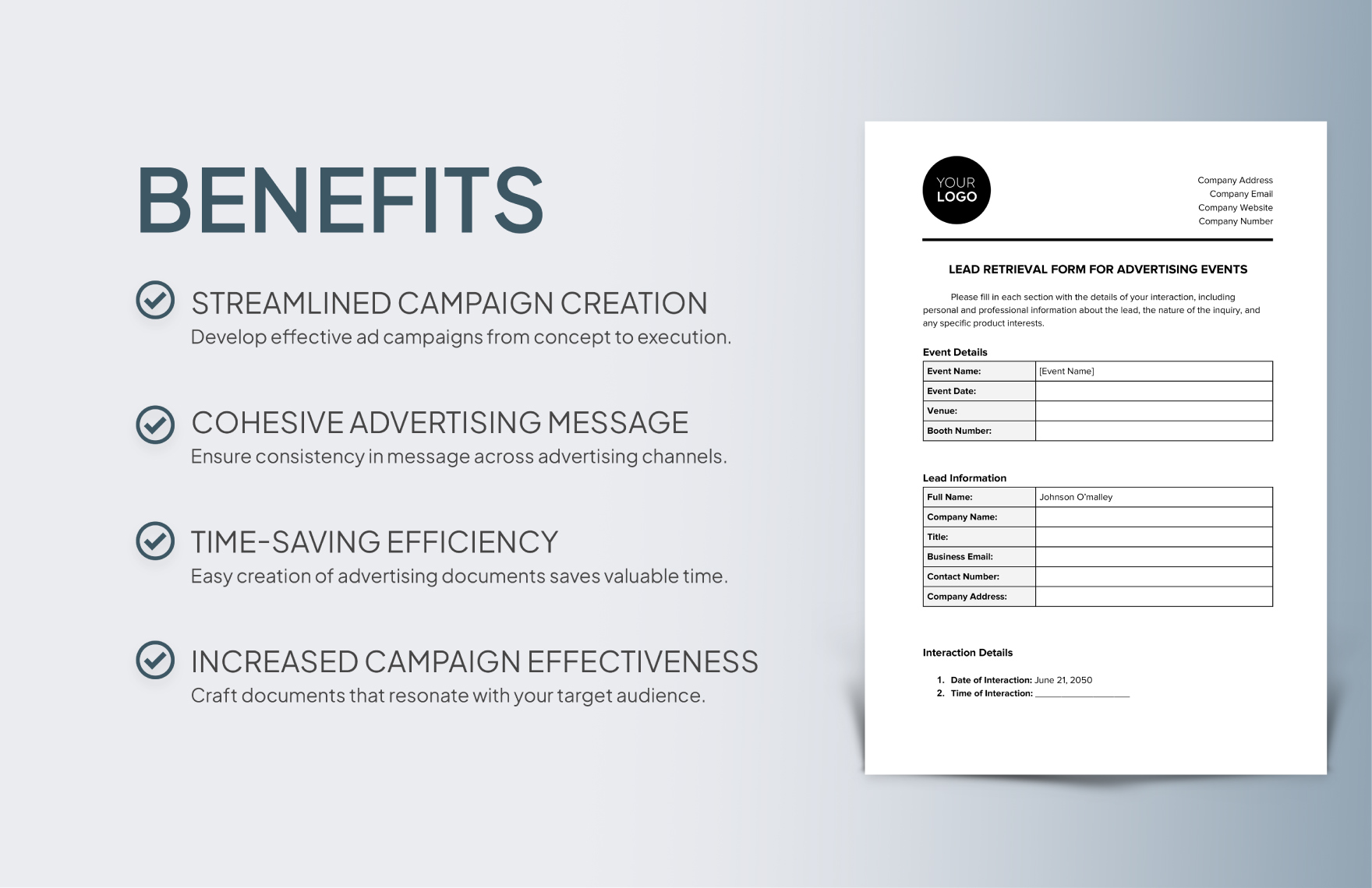 Lead Retrieval Form for Advertising Events Template