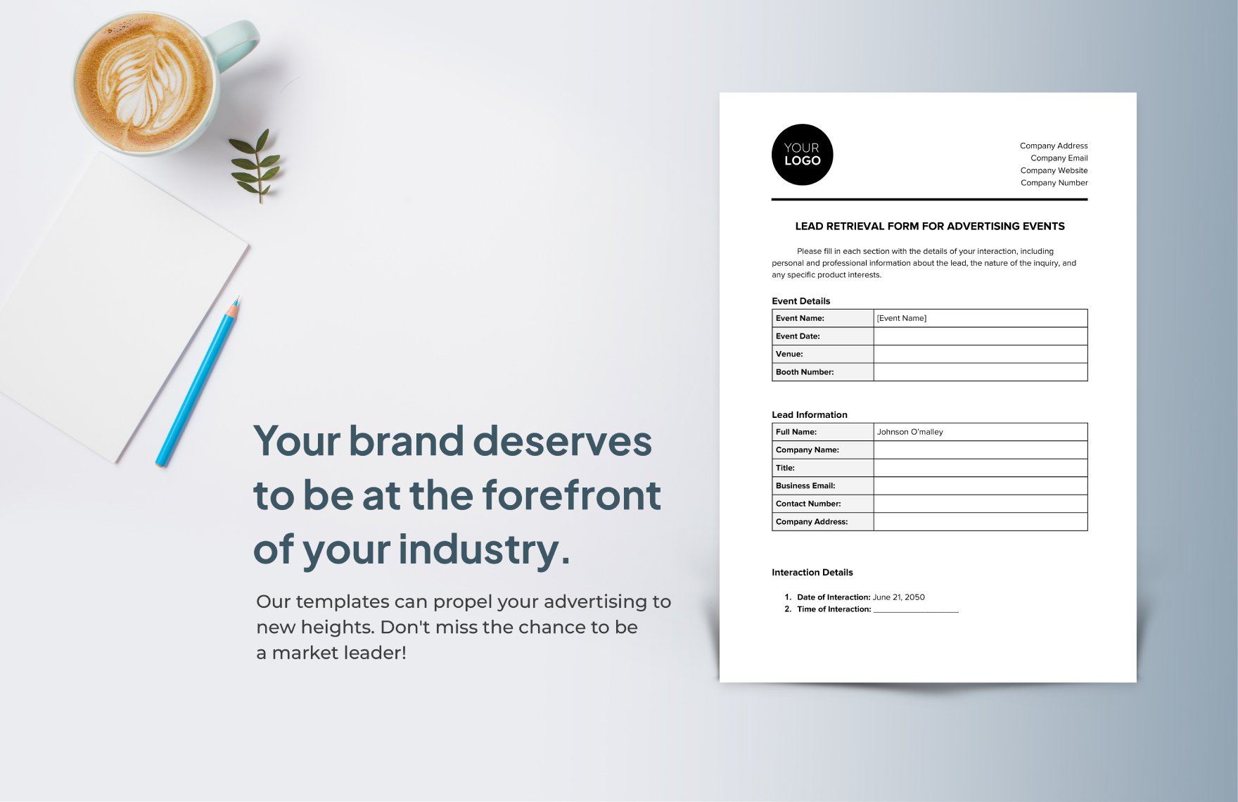 Lead Retrieval Form for Advertising Events Template