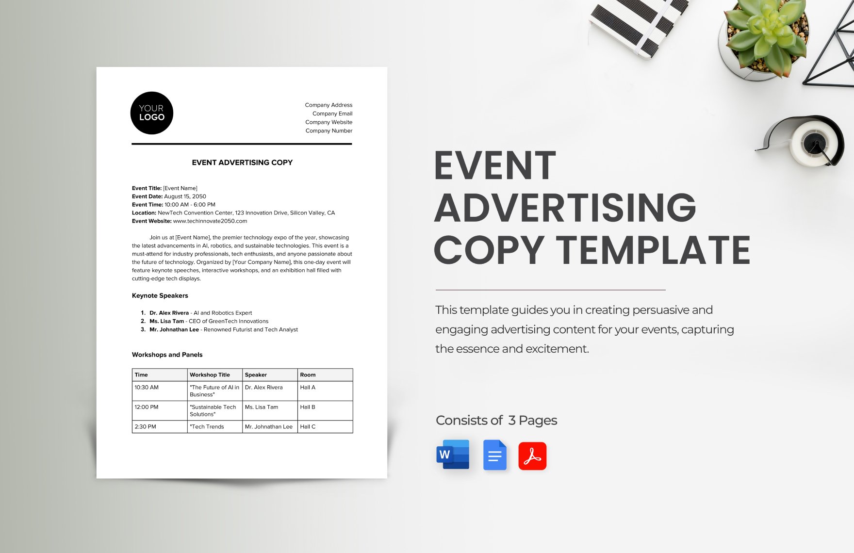 Free Event Advertising Copy Template in Word, Google Docs, PDF