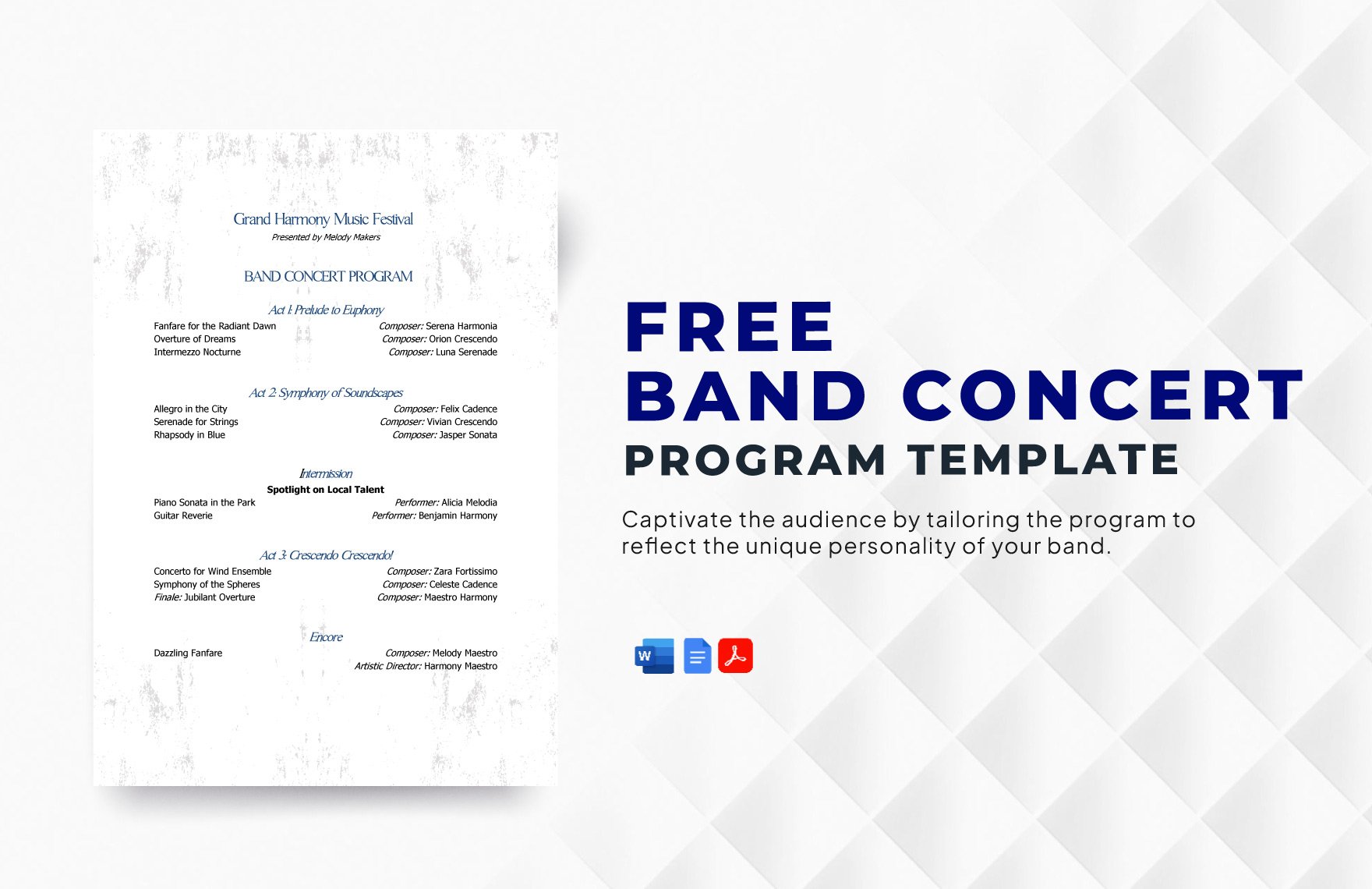 Free Band Concert Program Template