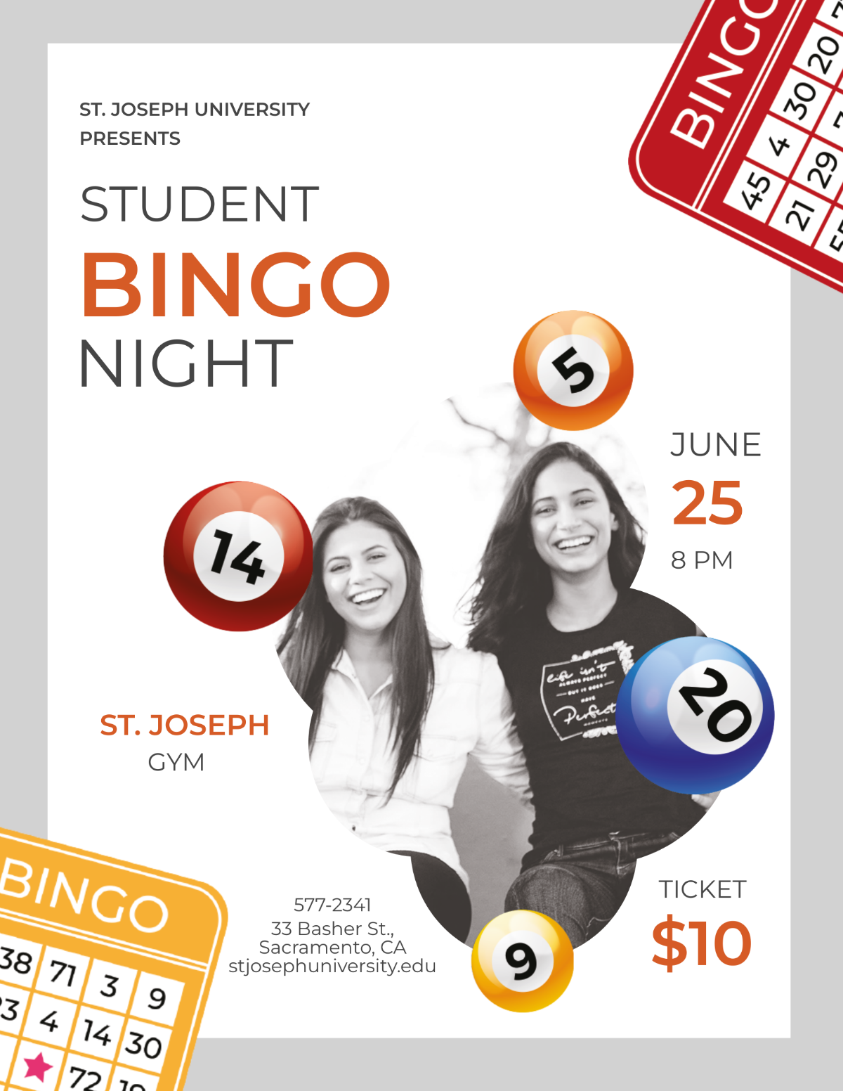 Free School Bingo Night Flyer Template