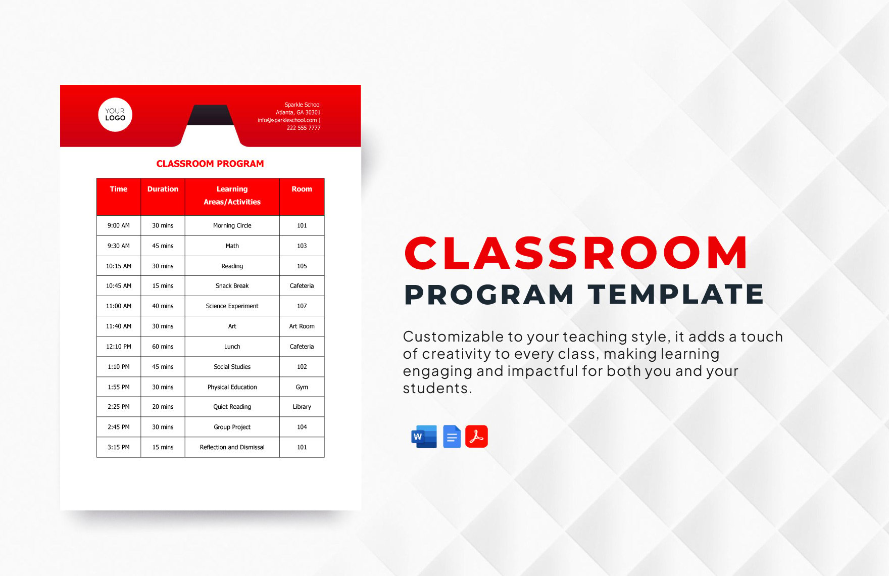 Classroom Program Template