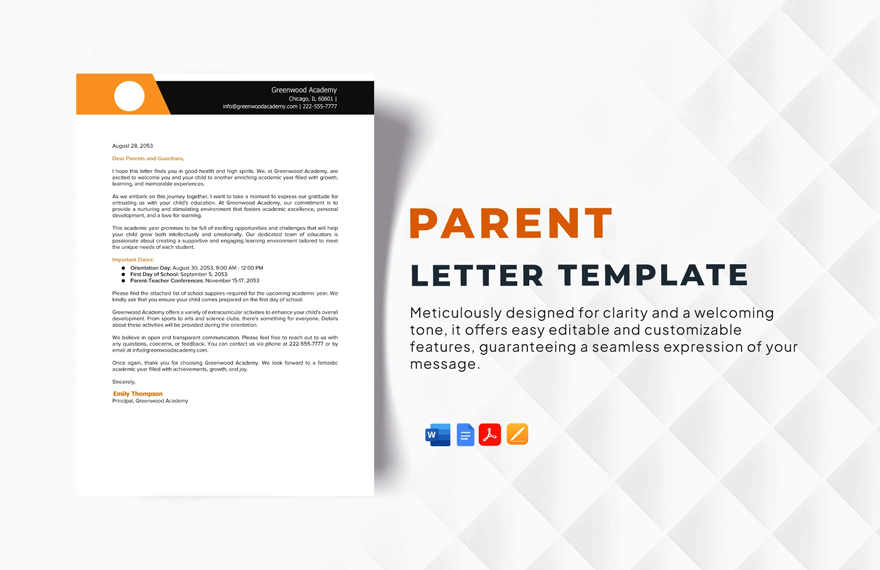 Parent Letter Template