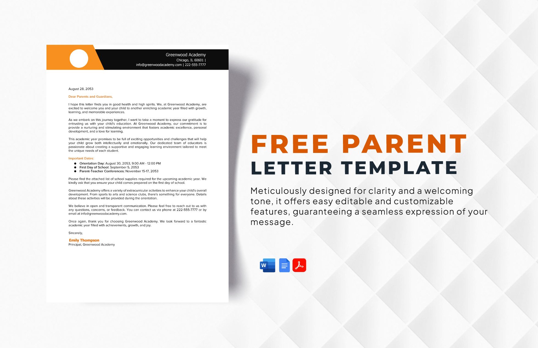 Letter Template in PDF