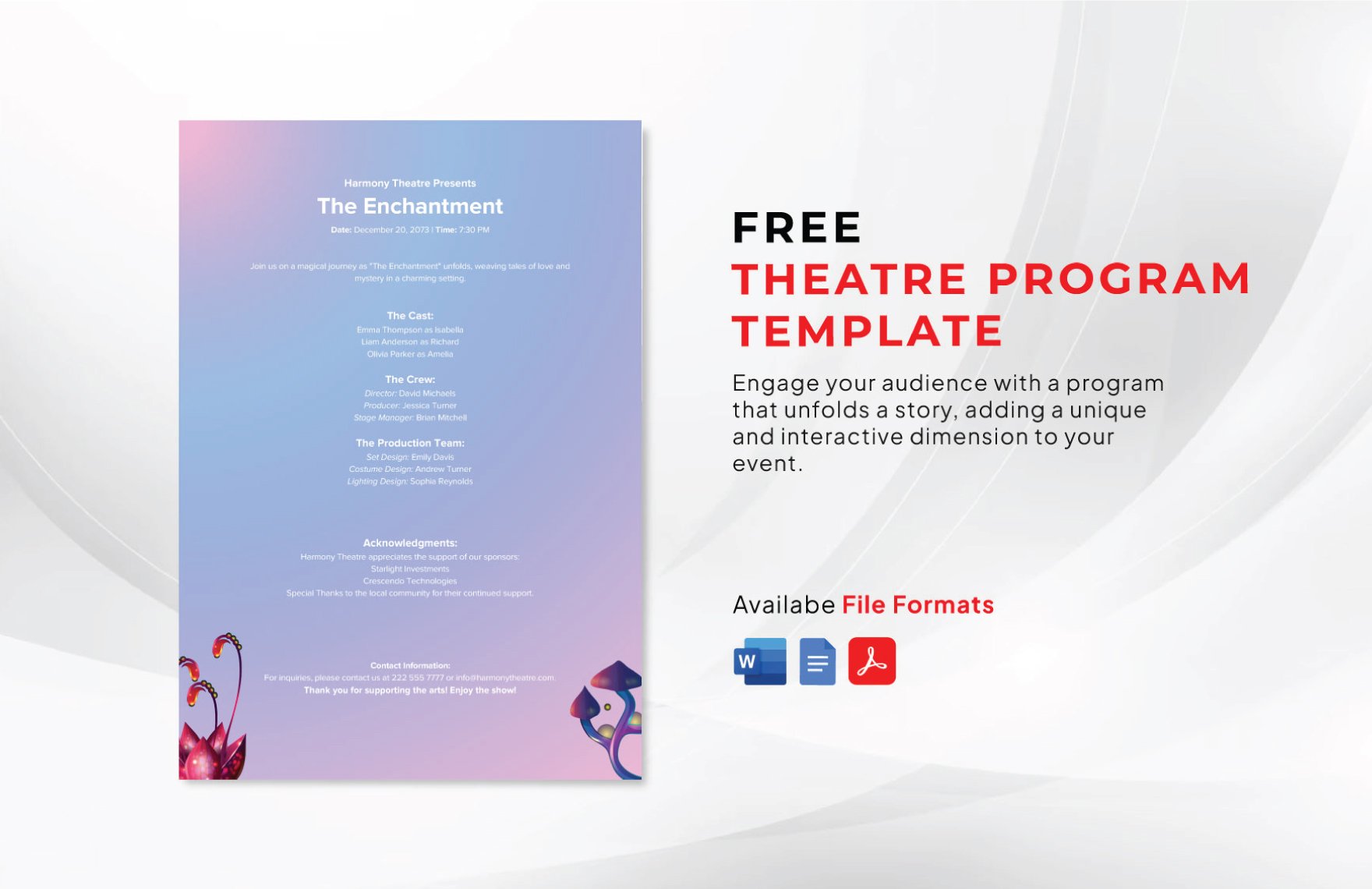 Free Theatre Program Template