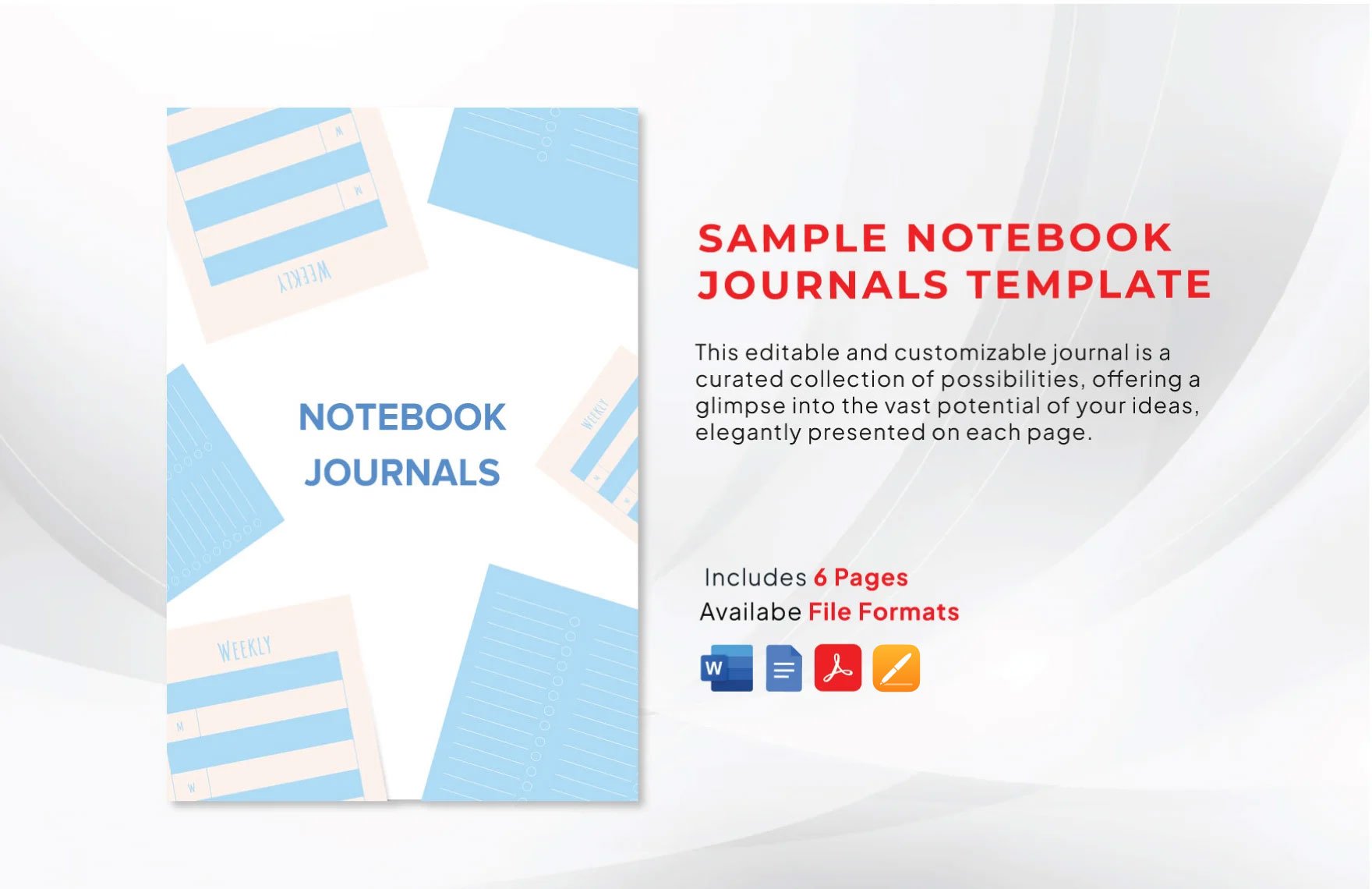 Sample Notebook Journals Template